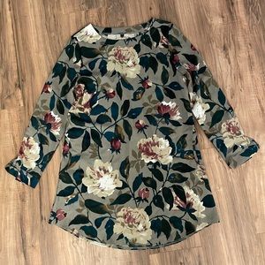 Floral long sleeve wedding guest dress